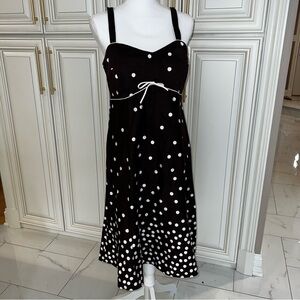 Brown and White Polka Dot Dress